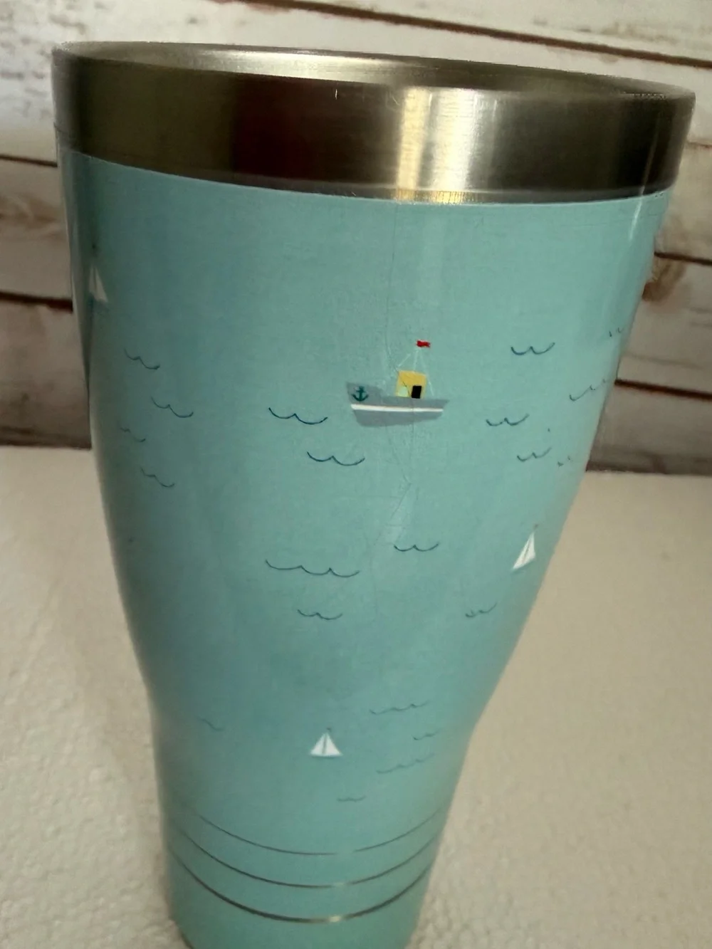 Tervis Travel Tumbler Light Blue Florida Map Gulf Of Mexico Collectible 26oz